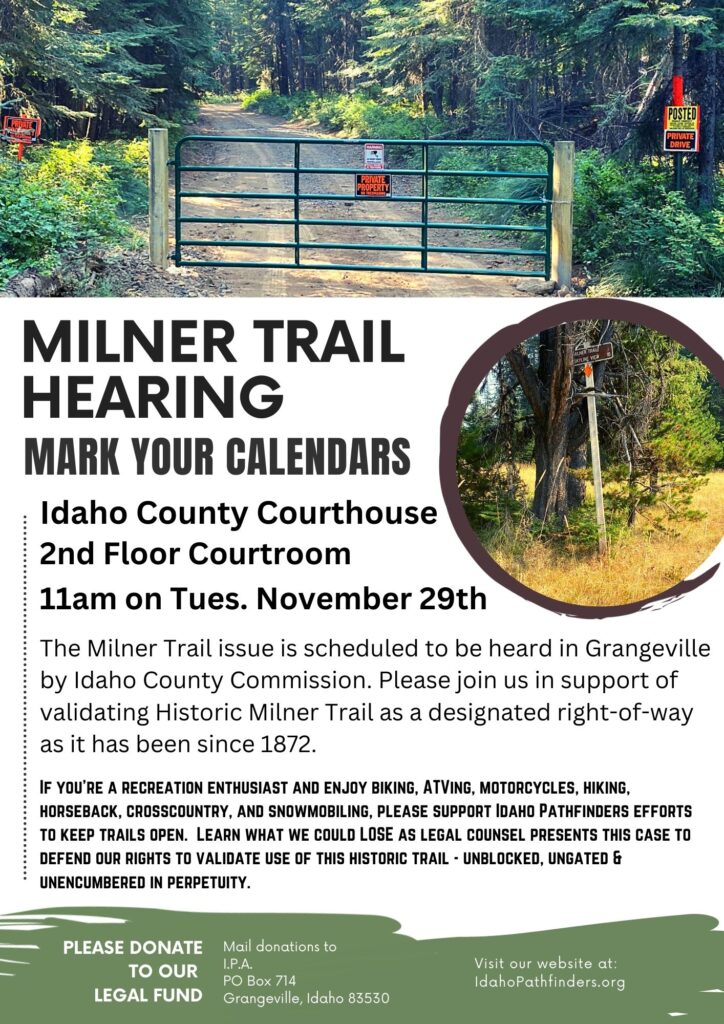 Milner Trail Hearing at Idaho County Courthouse
